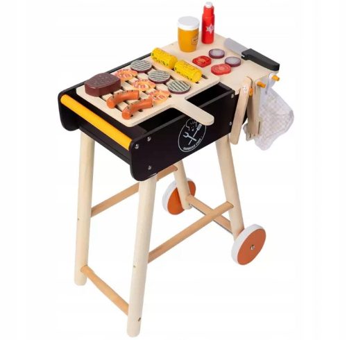  Holzgrill für Kinder, stehend, Grillen, Grillen, großes Montessori-Set
