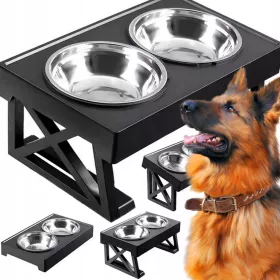    Set aus zwei hängenden Plastikschüsseln SATIS schwarz 0,5 l