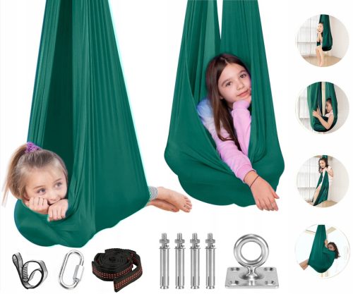  KINDER-SCHAUKLINGHÄNGEMATTE, SENSORISCHE, AKROBATISCHE YOGA-WICKEL + MONTAGE