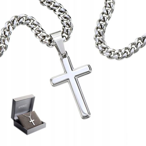  Silberkette mit italienischem Kreuz, Halskette + KOSTENLOS