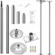  Pole Dance Stange + Kreide | Silber | Mit ACRO4F-Festlager