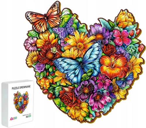  HOLZPUZZLE FÜR KINDER 151 TEILE HERZ AUS BLUMEN GESCHENK FÜR KINDER
