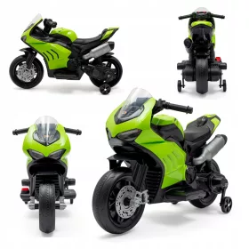    KINDERBATTERIEMOTOR ELEKTROMOTORRAD GROSSES MOTORRAD + SEITLICHE RÄDER
