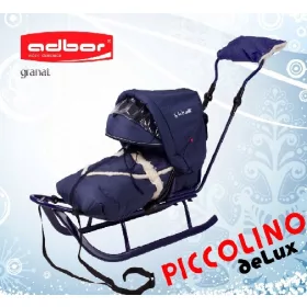    PICCOLINO NAVY BLUE Schlitten mit Rückenlehne, SICHERHEITSGURTEN
