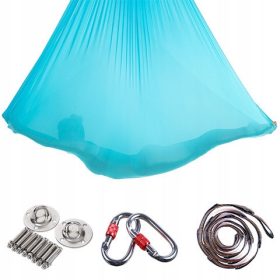  Yoga-Hängematte, Luftakrobatik-Schal | 4m | hellblau