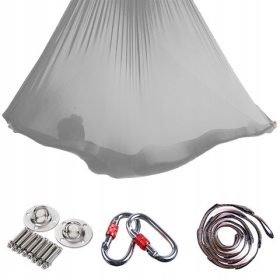  Yoga-Hängematte, Luftakrobatik-Schal | 5m | grau