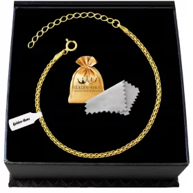    DAMEN-GOLDARMBAND 585/925 VERGOLDETES SILBER, VERSTELLBAR 16 cm + 5 cm