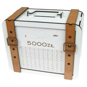    Aufklappbares Sparschwein, Koffer, durchgestrichen, 5.000 PLN, als Geschenk für Geburtstage, Feiertage