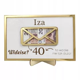    UMSCHLAG Geburtstagsgeschenk 20 30 40 50 60 70 Goldrahmen Spiegelgravur