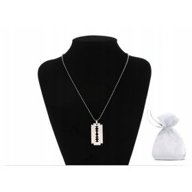    PUNK METAL RASIERKLINGE HALSKETTE GESCHENK FÜR RASIERKLINGE