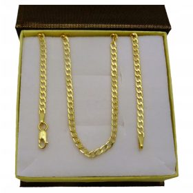  585 GOLD KETTE GESCHENK GRAVIERT 50 CM