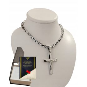    KÖNIGLICHE GEWEBE-SILBERKETTE (byzantinisch) – 925 – MIT KREUZ