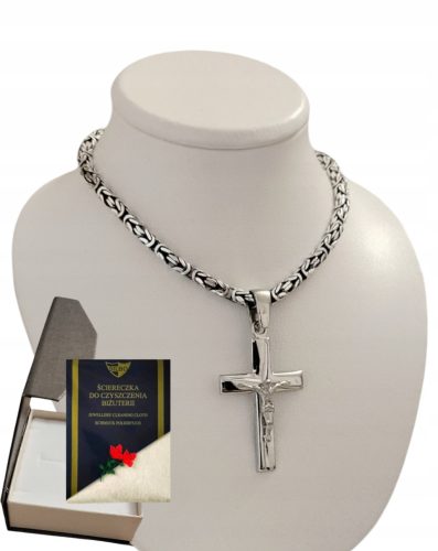  KÖNIGLICHE GEWEBE-SILBERKETTE (byzantinisch) – 925 – MIT KREUZ