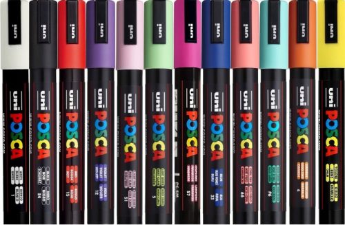  POSCA Marker Geschenk PC-5M 12 Stück GRAVUR zum KINDERTAG
