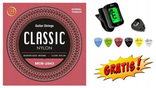  KLASSISCHE GITARRENSAITEN MIT ERSATZ-D4-SAITE + BLATT + ZUBEHÖR +