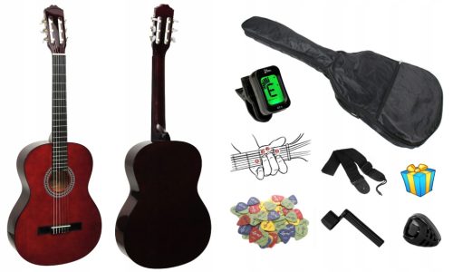  KLASSISCHE GITARRE 4/4 SEVILLA NATUR GLOSS + ZUBEHÖR + KOSTENLOSE GESCHENKE