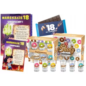    Fertiges Geschenk zum 18. Geburtstag für seinen Freund, Karte, Brille, 6 Stück