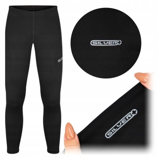  THERMOAKTIVE HERRENHOSE 4XL Leggings schwarz lange Unterhosen Leggings SILBER+ 4XL
