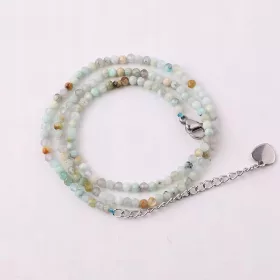  Halsband-Halskette aus Naturstein, buntem Amazonit