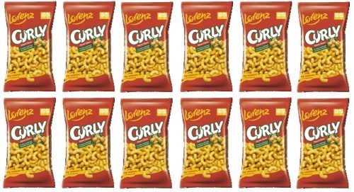 12x 120g LORENZ Curly – Knusprige Erdnuss-Snacks im Karton