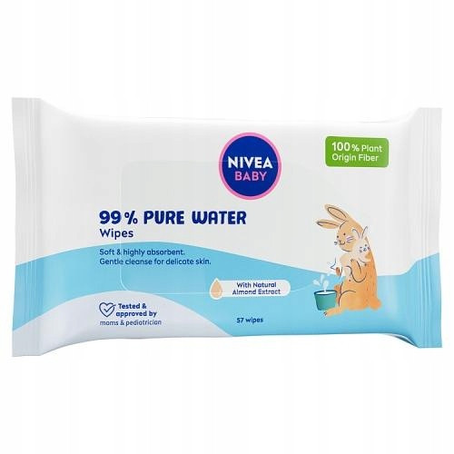  Nivea Baby 99 % reines Wasser biologisch abbaubare Feuchttücher 57 Stk