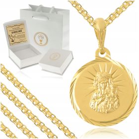    BISMARK GOLDKETTE + MEDAILLE GOTTESMUTTER VON TSCHESTOCHAU TAUFE EINES EINJÄHRIGEN