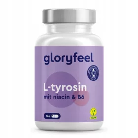   L-Tyrosin Kapseln mit Niacin und Vitamin B12 von GloryFeel - 365 Kapseln für 6 Monate Versorgung