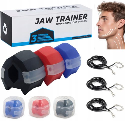  JAWLINE JAWS ÜBUNGSSET Fitness Gesichtsmodellierung 3 Gummibänder