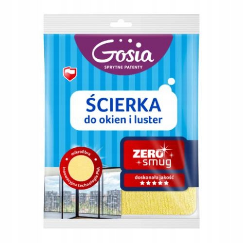  Gosia Mikrofasertuch für Fenster, streifenfrei, gelb, für Wasser