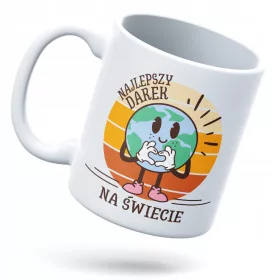    Eine Tasse für Darek als Geschenk mit beliebigem permanentem Aufdruck mit Foto, weiß