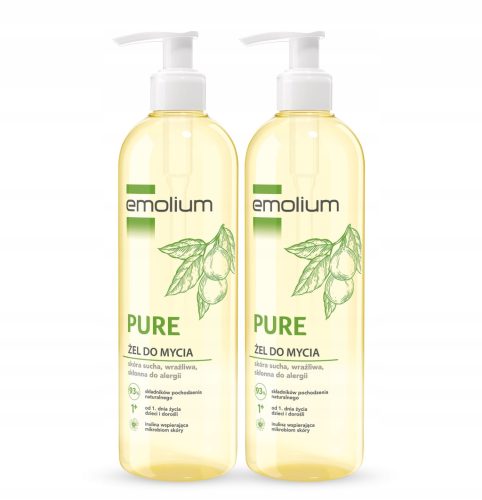 Emolium PURE Reinigungsgel für sensible und trockene Haut, 400ml - Doppelpack