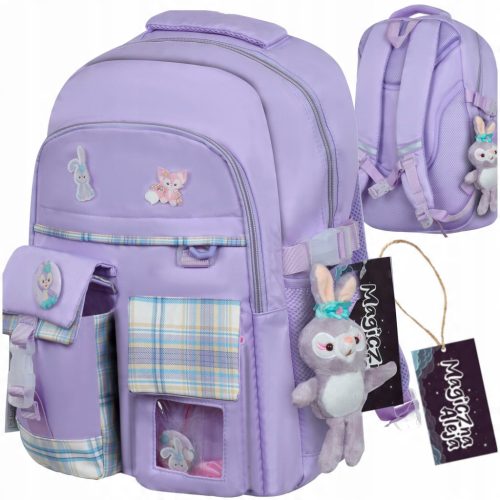 Langlebiger und stilvoller Magiczna Aleja Schulrucksack in Lila für Klasse 4-6