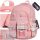 Rosa Schulrucksack von Magische Allee mit Reflektorriemen und Mehreren Fächern