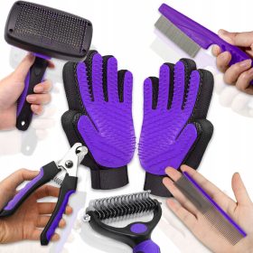  HAARPFLEGE-SET FÜR HUNDE UND KATZEN, 7-TEILIG