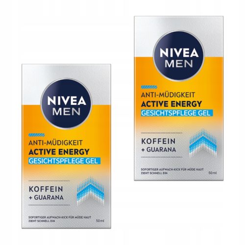  NIVEA MEN ACTIVE ENERGY Gesichtsgelcreme – Männer mit Koffein 50 ml x2