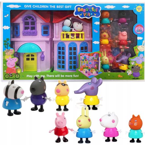  PEPPA PIG HOUSE Set mit 4 FIGUREN + ZUBEHÖR