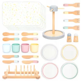  UMU Set Holzgeschirr für Kinder, 28-tlg.