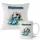  GESCHENK FÜR EIN MÄDCHEN – TASSE + KISSEN-SET – VERSCHIEDENE FUSSBALLMUSTER