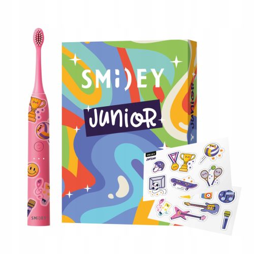  Schallzahnbürste für Kinder ab 7 Jahren, Smiley Junior + Aufkleber