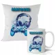  GESCHENK – BECHER + KISSEN-SET – VERSCHIEDENE DESIGNS – SPIELER-GAME-PAD-KONSOLE