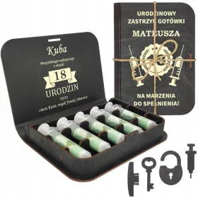    Geldspritze als Geschenk zum 18. 20. 25. 30. 35. 40. 45. 50. 55. 60. Geburtstag. Box