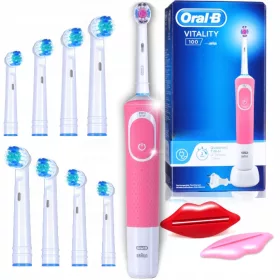    Oral-B Vitality 100 3D Weiß Rosa Elektrisches Zahnbürstenset