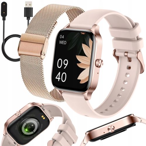  Smartwatch LEWER Damenuhr Polnisches Menü Anrufe HD Gold