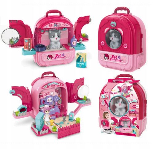  KATZENSCHÖNHEITSSALON, TIERKLINIK, 3-IN-1-RUCKSACK