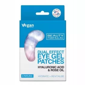   BEAUTY FORMULAS Gel-Augenpads Hyaluronsäure Rosenöl, 6 Stk.