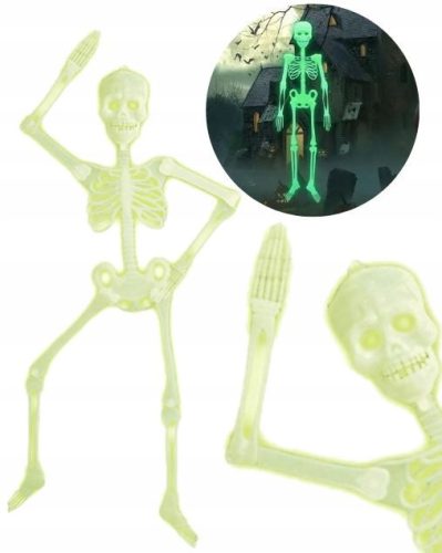  FLUORESZIERENDES SKELETT LEUCHTEND 150 CM HALLOWEEN HÄNGEN