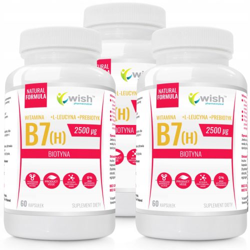 Hochdosierte Biotin 2500µg Kapseln + L-Leucin und Prebiotikum von VegeWish Pharmaceutical