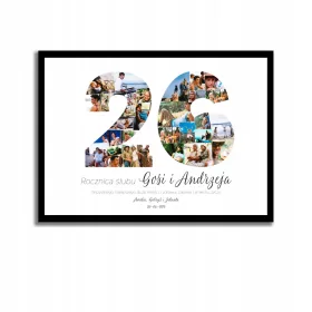    Poster zum Hochzeitstag mit Ihrer personalisierten Collage aus den Jahren Ihrer Ehe