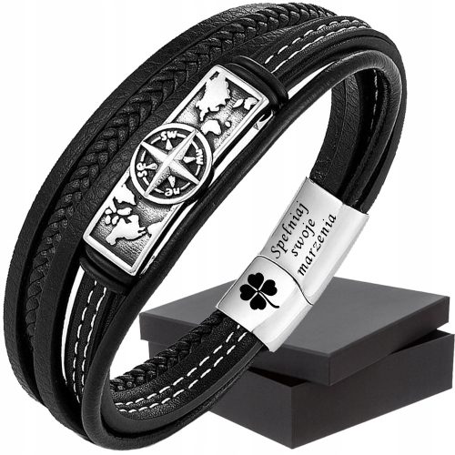  Lederarmband mit Kompass und Gravur – stilvolles Accessoire für Männer