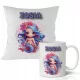  GESCHENK FÜR EIN MÄDCHEN – BECHER + KISSENSET – MEERJUNGFRAU